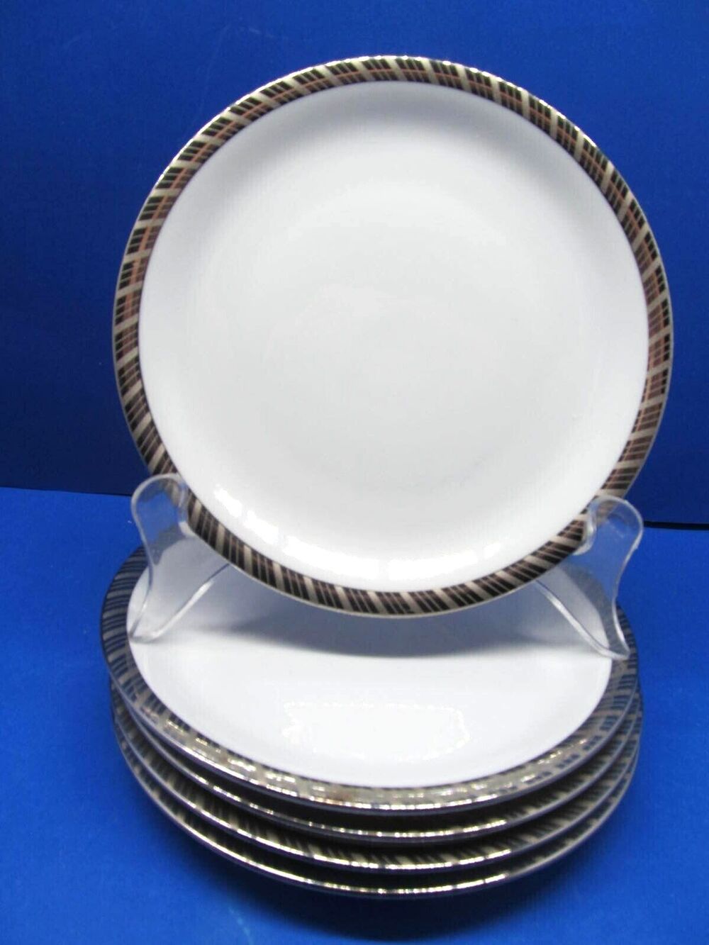Rosenthal Gloriette Platin Coupe Soup Bowls 8.5" diameter set of 5
